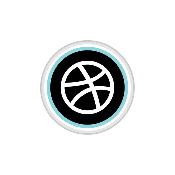 Dribbble Social Media Logo Illustrazione Vettoriale — Vettoriale Stock
