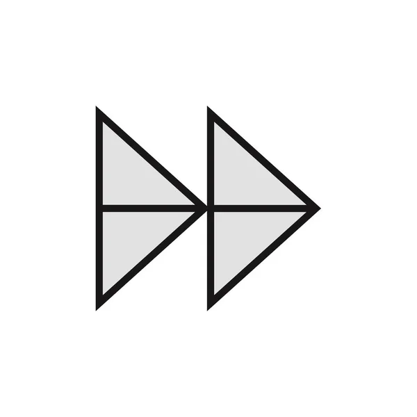 Apuntando Botón Flecha Diseño Icono Estilo Plano — Vector de stock