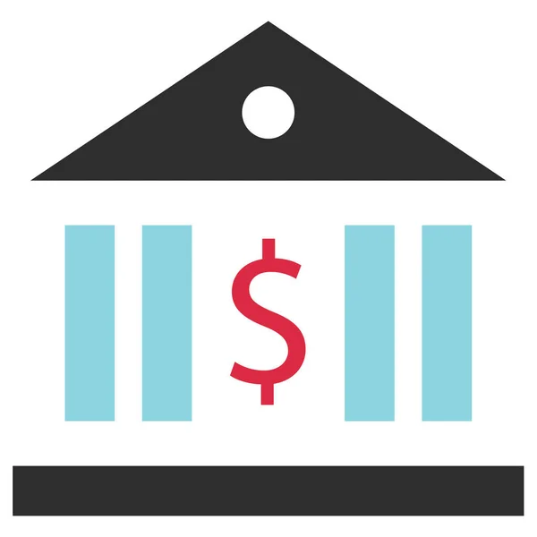 Financial Bank Vector Icon Pictogram Style Bicolor Flat Symbol — Stock Vector