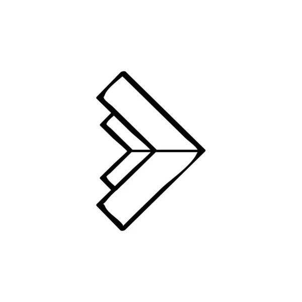 Rechte Richtung Punkt Zeiger Pfeil Symbol Vektor Illustration — Stockvektor