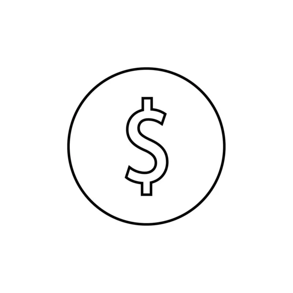 Ícone Sinal Dólar Ilustração Vetorial — Vetor de Stock