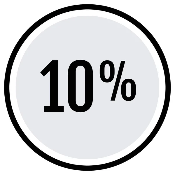 Ten Percent Discount Simple Web Icon Illustration — Stock Vector