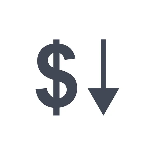 Wektor Dolara Izolowany Białym Tle Znak Pieniężny Znak Dolara — Wektor stockowy