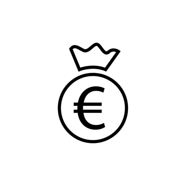 Pictogram Van Euromuntvector Geld Vector Teken Symbool Voor Grafisch Ontwerp — Stockvector
