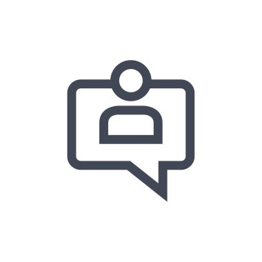 Sohbet simgesi vektörü beyaz arkaplanda izole edildi, konuşma balonu şeffaf işaret