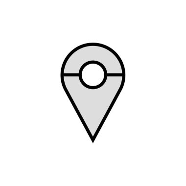 Web ve mobil uygulama tasarımınız için beyaz arkaplanda izole edilmiş konum simgesi vektörü, harita logosu konsepti