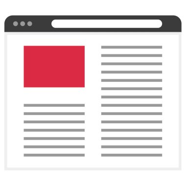 Tarayıcı. Web simgesi basit illüstrasyon