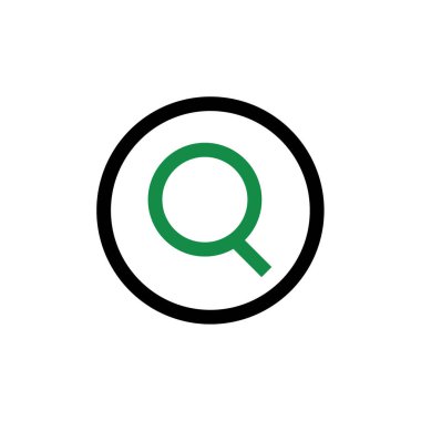 büyütme cam ikon vektör çizimi tasarımı