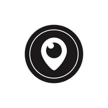 Periskop logosu, canlı video yayını uygulaması, vektör illüstrasyonu