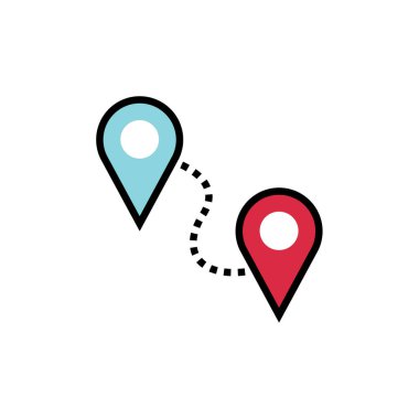 Konum basit simge, vektör illüstrasyonu      