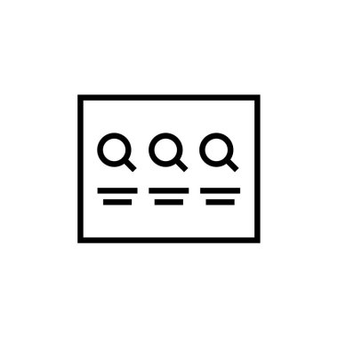 Arama sonuçları listesinin vektör illüstrasyon simgesi sayfa simgesi 