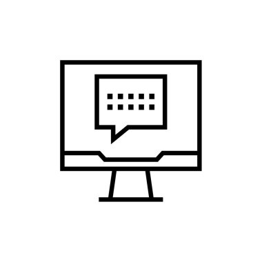 Sohbet simgesi vektörü beyaz arkaplanda izole edildi, Metin Mesajlaşması logosu kavramı 