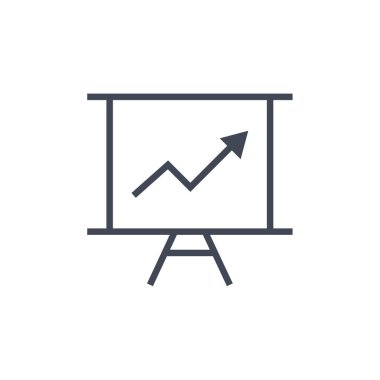 Sunum satırı simgesi. Sunum sembolü tasarımı. vektör illüstrasyonu 