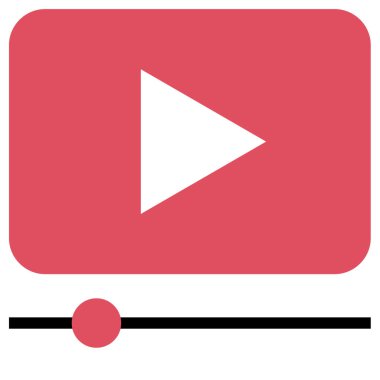 Video düz vektör simge oynamak 