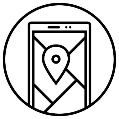 GPS ve Navigasyon simgesi, vektör illüstrasyonu      