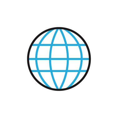 Web ve mobil uygulama tasarımınız için beyaz arkaplanda izole edilmiş dünya simgesi vektörü, dünya logosu kavramı