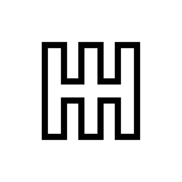 Harf Parafı Siyah Çizgi Sanat Tarzı Logo Vektör Illüstrasyonu — Stok Vektör