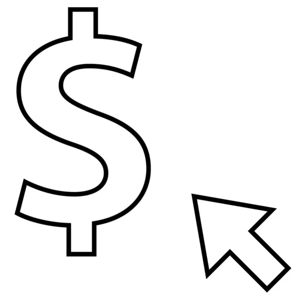 Dólar Ilustração Vetor Ícone Web — Vetor de Stock