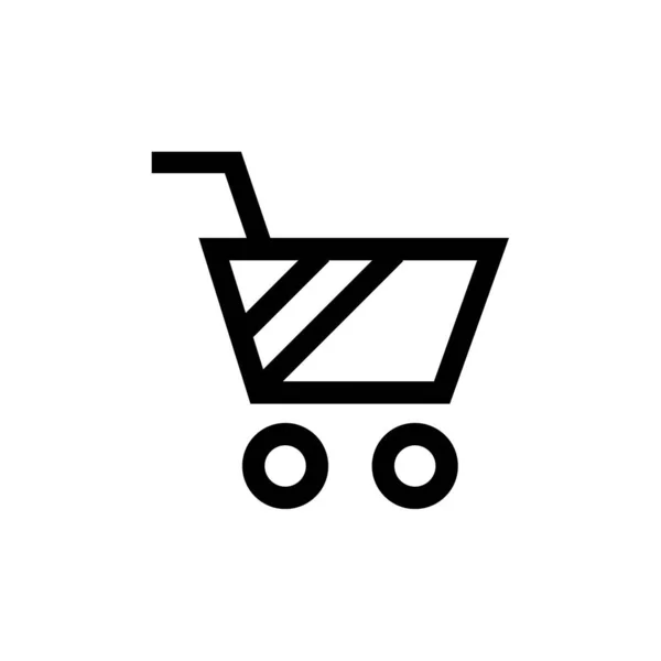 Alışveriş Arabası Ikon Vektör Illüstrasyonu — Stok Vektör