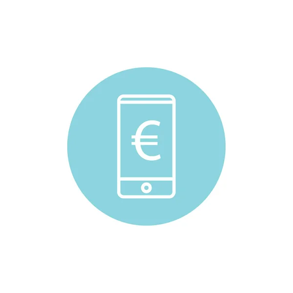 Смартфон Иконкой Знака Евро Простая Векторная Иллюстрация — стоковый вектор