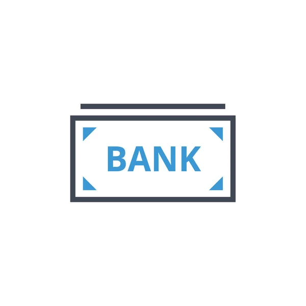 Ícone Banco Vetorial Conceito Financiamento — Vetor de Stock