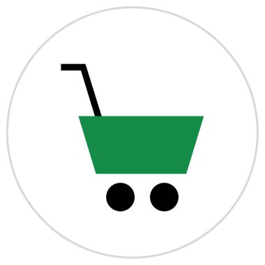 Alışveriş arabası simgesi, vektör illüstrasyonu