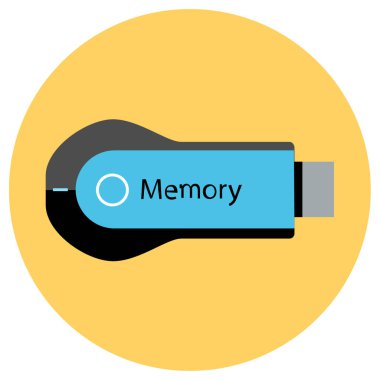 USB flash disk simgesi. Vektör çizimi. Bellek çubuğu