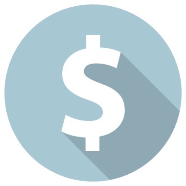 Dolar işareti simgesi. Web tasarımı için para vektör sembolünün düz çizimi