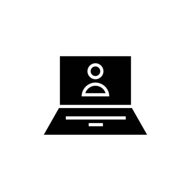 Dizüstü bilgisayar simgesi vektör çizimi    