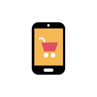 mobile phone with shopping cart icon vector illustration design
