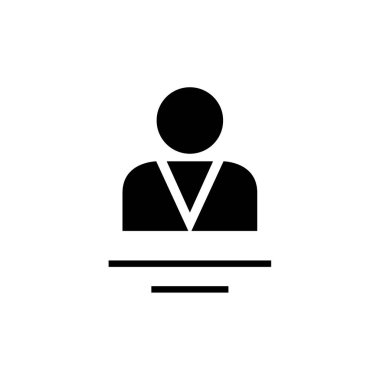 Web ve mobil uygulama tasarımınız için beyaz arkaplanda izole edilmiş adam simgesi vektörü, öğrenci logosu konsepti