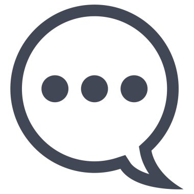 Sohbet balonu vektör simgesi. biçim düz sembol, beyaz renk, yuvarlak açılar, gri arkaplan