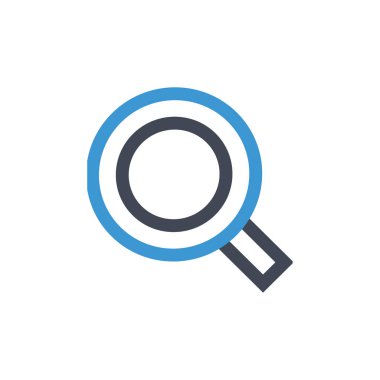 büyütme cam ikon vektör çizimi tasarımı