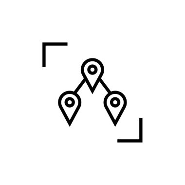 Web ve mobil uygulama tasarımınız için beyaz arkaplanda izole edilmiş konum simgesi vektörü, harita logosu konsepti