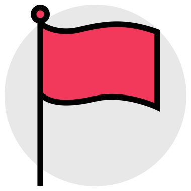 Bayrak. Web simgesi vektör illüstrasyonu