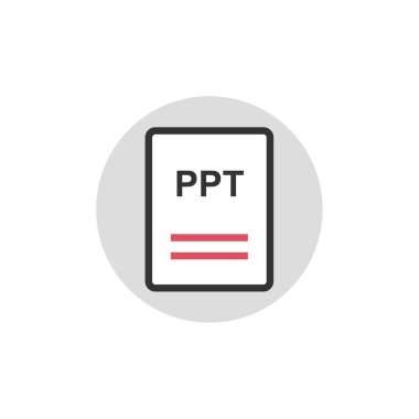 ppt dosya biçimi simgesinin vektör çizimi
