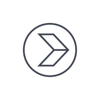 Sağ ok simgesi basit vektör illüstrasyonu 