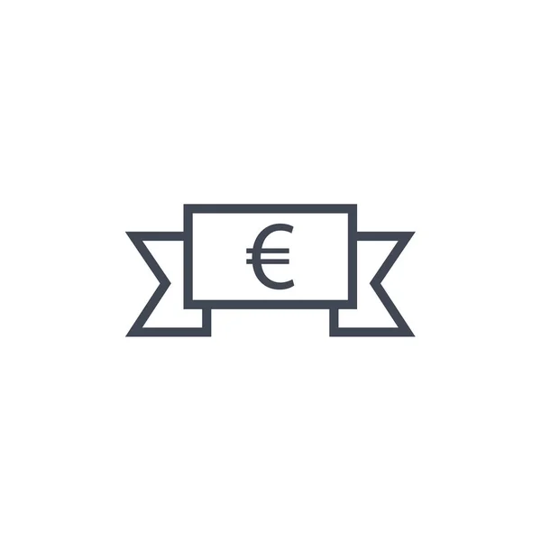 Euro Vector Thin Line Icon — Stock Vector