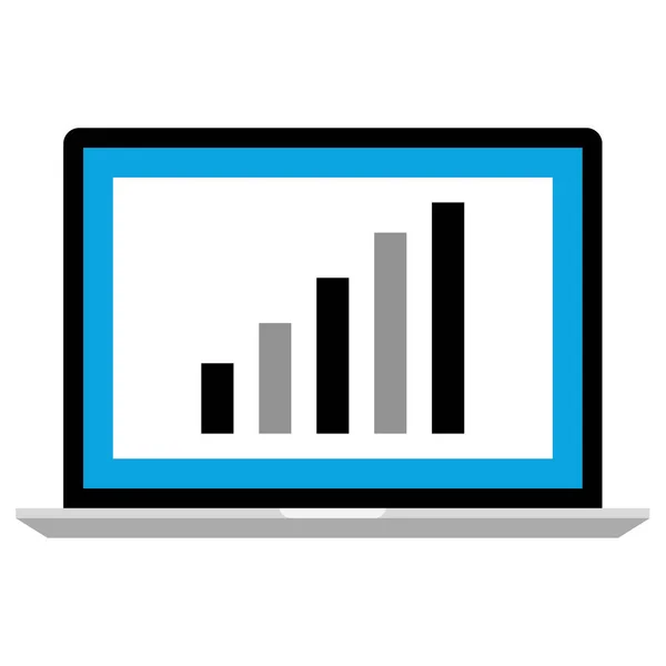 Laptop Graph Chart — Stock Vector