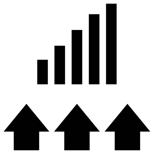 Pruhový Graf Glyf Ikona — Stockový vektor