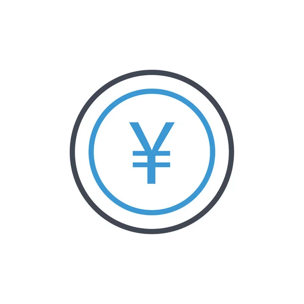 Yen Valuta Ikon Vektorillustration — Stock vektor
