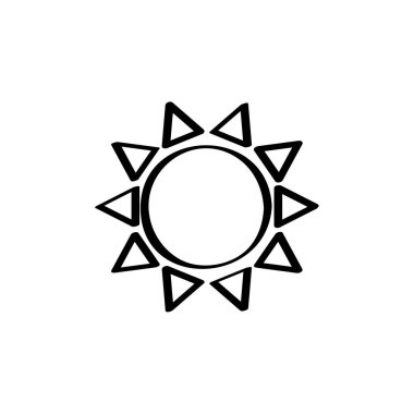 Beyaz arkaplanda izole edilmiş güneş simgesi vektörü