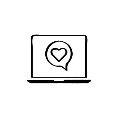 Aşk mesajı ikonu vektör illüstrasyon tasarımlı kalp
