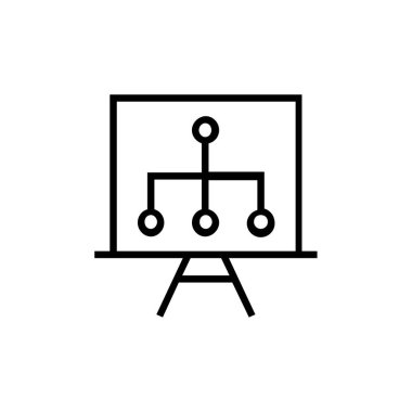 Veri analiz simgesiyle sunum panosunun vektör illüstrasyonu