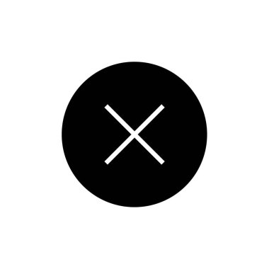 Beyaz arkaplanda izole edilmiş simge vektörünü iptal et