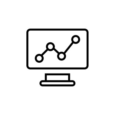 Web ve mobil uygulama tasarımınız için beyaz arkaplanda izole edilmiş grafik simgesi vektörü, analitik logo kavramı