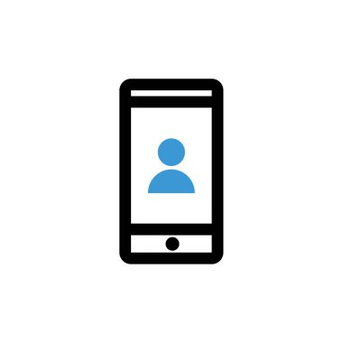 Beyaz arkaplanda akıllı telefon basit vektör simgesi