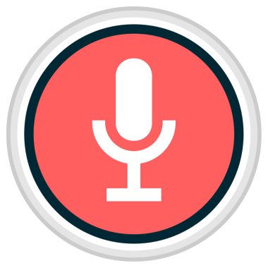 Mikrofon. Web simgesi basit illüstrasyon 