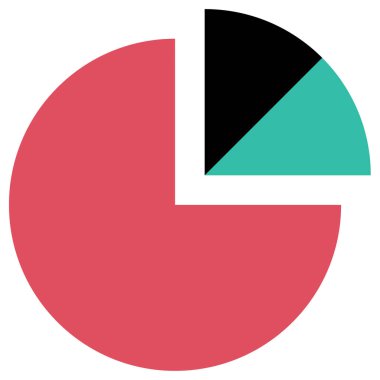 Pasta grafiği basit simgesi, vektör çizim