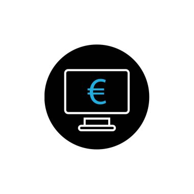 Euro işareti simgesi, vektör illüstrasyonu basit tasarım 